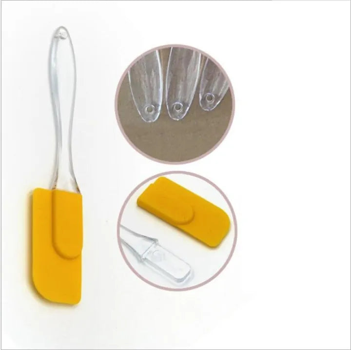 New Pack of 2 - Spatula & BBQ Oil Brush - Silicone Acrylic Transparent Spatula - Silicone Acrylic Transparent Brus