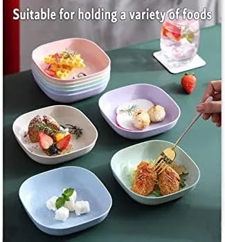 Pack Of 10 Plates With Holder, Unique Multipurpose Portable Dishes Multicolor For Home Kitchen And Party Decoration & Organizer | 10pcs Dishes With Stand – High Quality
