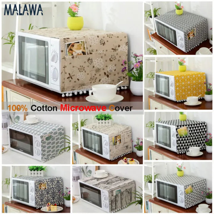 Kitchen Microwave Oven Dust Cover Printer Oil Proof Dustproof Decorative Storage Bags Microwave Covers Organizer(Fully printed