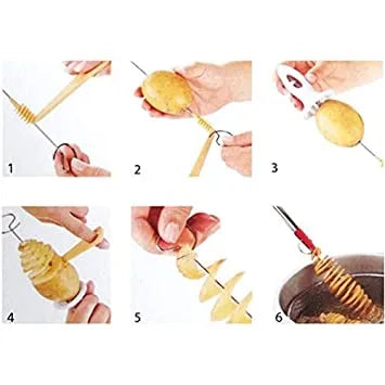 Potato Spiral Cutter Slicer Chips Twist Shredder Kitchen Accessories Tool