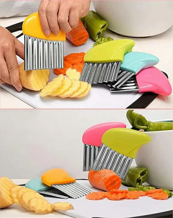 Vegetable Kitchen Knives Fruit Tool Knife Accessories Wavy Cutter Stainless Steel Potato Chips Making Peeler