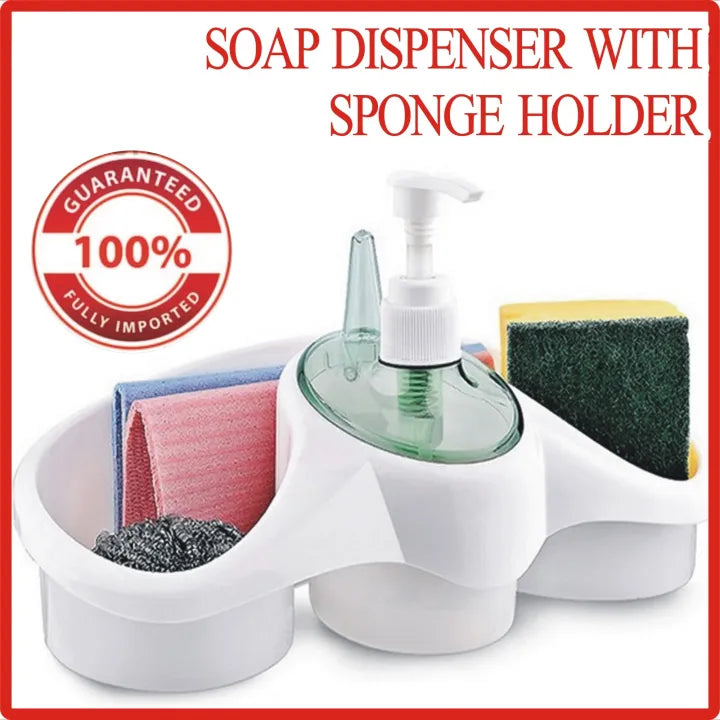 3 in 1 Titiz Soap Dispenser And Sponge Holder Soap Pump Kitchen Organizer kitchen item (Imported from Turkey)