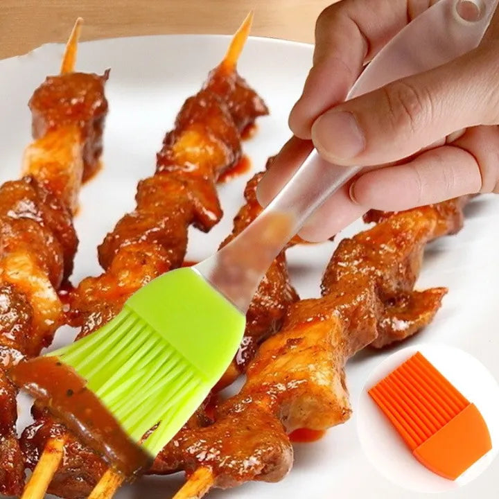New Pack of 2 - Spatula & BBQ Oil Brush - Silicone Acrylic Transparent Spatula - Silicone Acrylic Transparent Brus