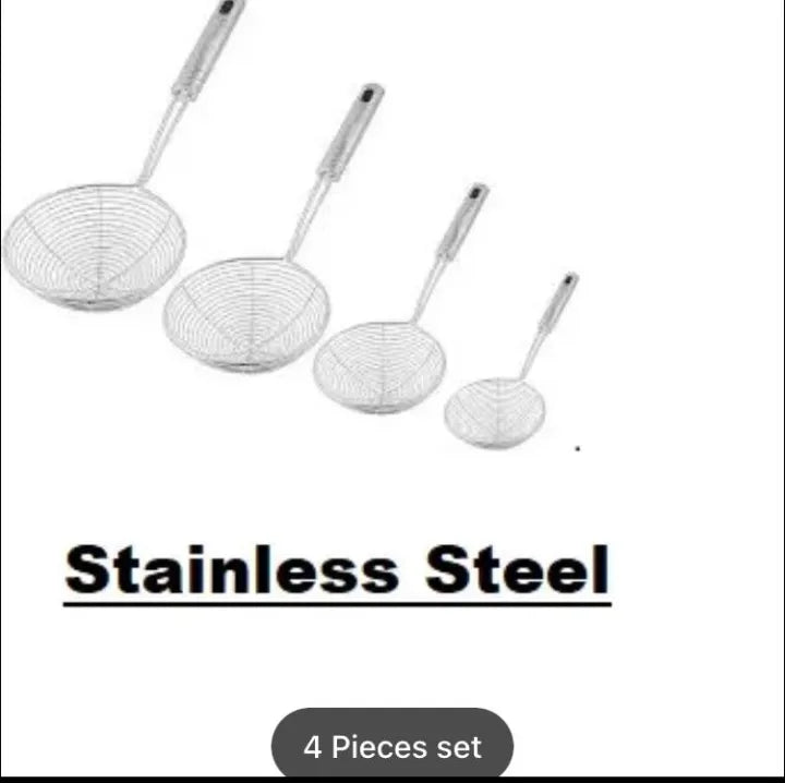 Deep Frying Strainer Spoon Mesh Net Strainer Stainless Steel Food Frying Oil Filter Pot Fry Strainer Deep Fryer