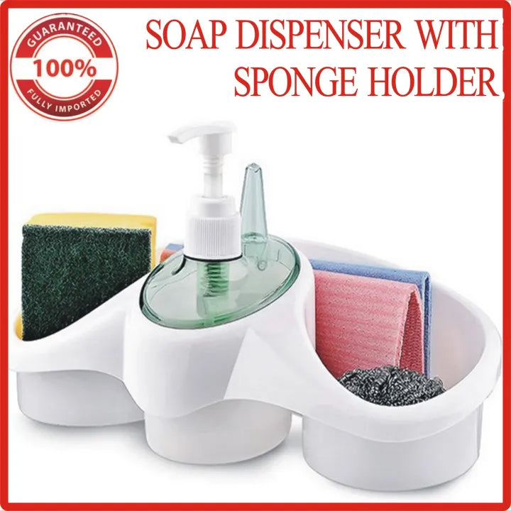3 in 1 Titiz Soap Dispenser And Sponge Holder Soap Pump Kitchen Organizer kitchen item (Imported from Turkey)