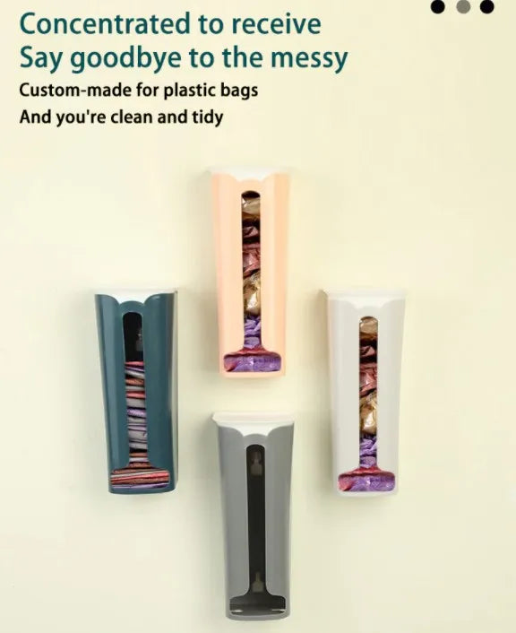 1 Pcs Kitchen Grocery Bag Holder Wall Mount Storage Dispenser Plastic Kitchen Organizer Container