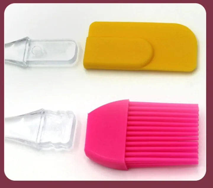 New Pack of 2 - Spatula & BBQ Oil Brush - Silicone Acrylic Transparent Spatula - Silicone Acrylic Transparent Brus