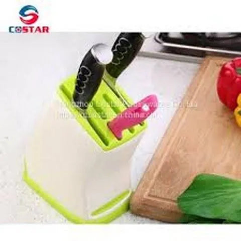 Multifunction Plastic Knife Storage Rack Kitchen Organizer with Drainage and Stand
