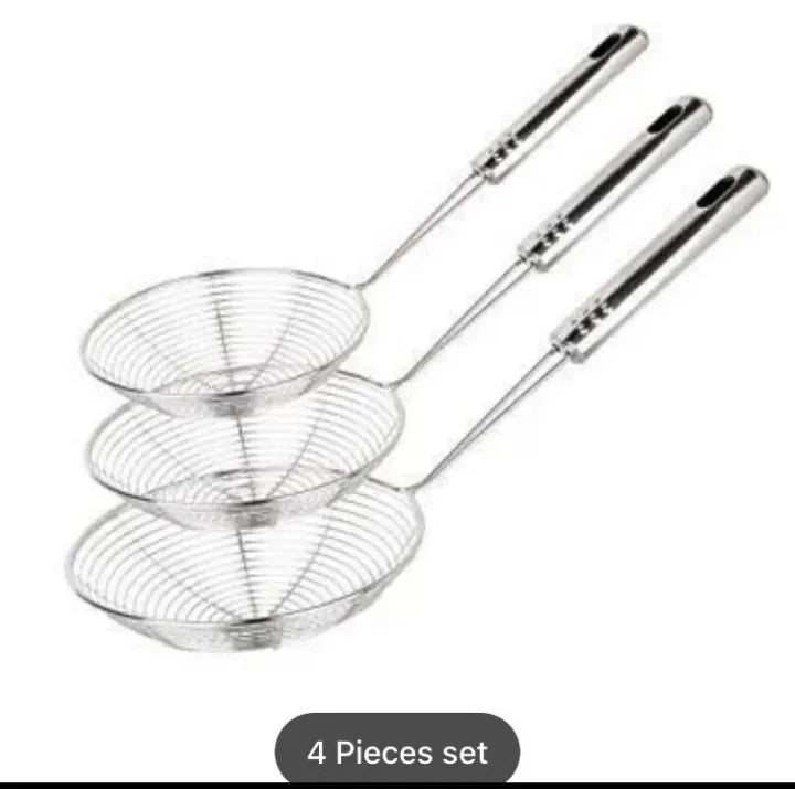 Deep Frying Strainer Spoon Mesh Net Strainer Stainless Steel Food Frying Oil Filter Pot Fry Strainer Deep Fryer