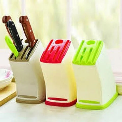 Multifunction Plastic Knife Storage Rack Kitchen Organizer with Drainage and Stand