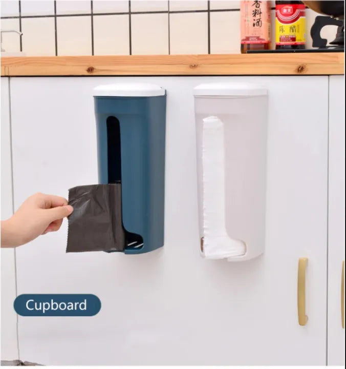1 Pcs Kitchen Grocery Bag Holder Wall Mount Storage Dispenser Plastic Kitchen Organizer Container