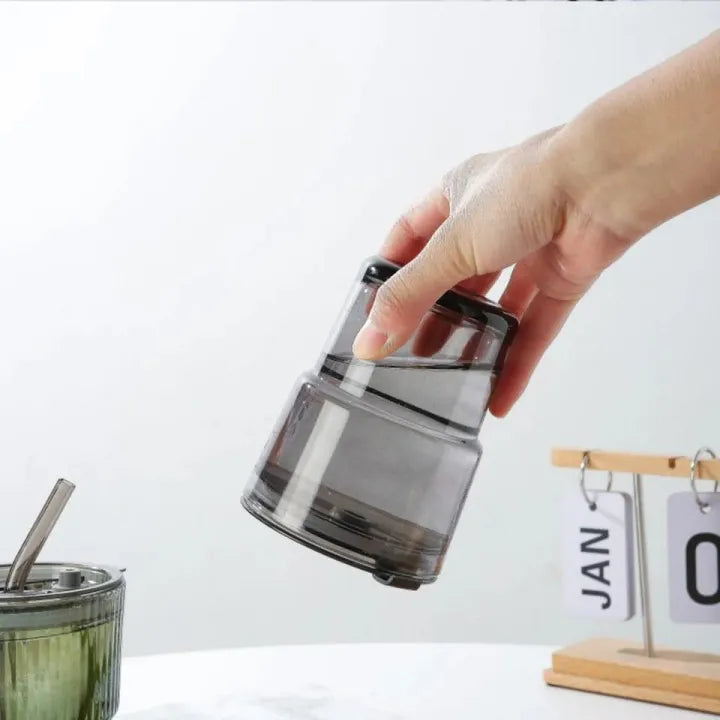Glass Tumbler with Straw, Lid & Leather Sleeve, Masson Jars Slub Glass Reusable Eco Friendly Glass Coffee Mug Tea Mug Tumbler