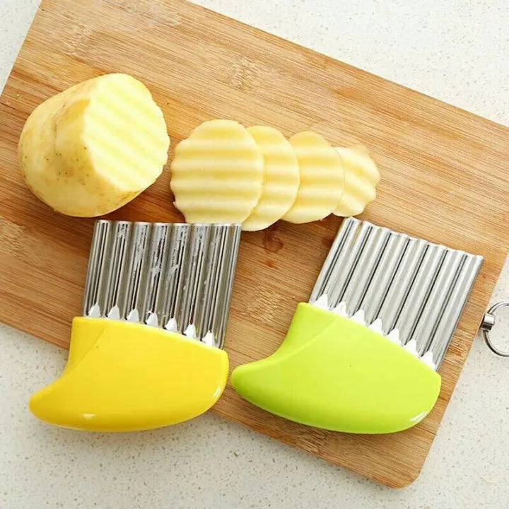 Vegetable Kitchen Knives Fruit Tool Knife Accessories Wavy Cutter Stainless Steel Potato Chips Making Peeler