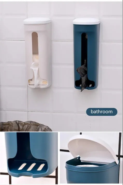1 Pcs Kitchen Grocery Bag Holder Wall Mount Storage Dispenser Plastic Kitchen Organizer Container