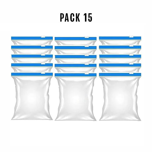 Pack of 15 medium size Freezer bags , Plastic zip bags , Zip lock bags