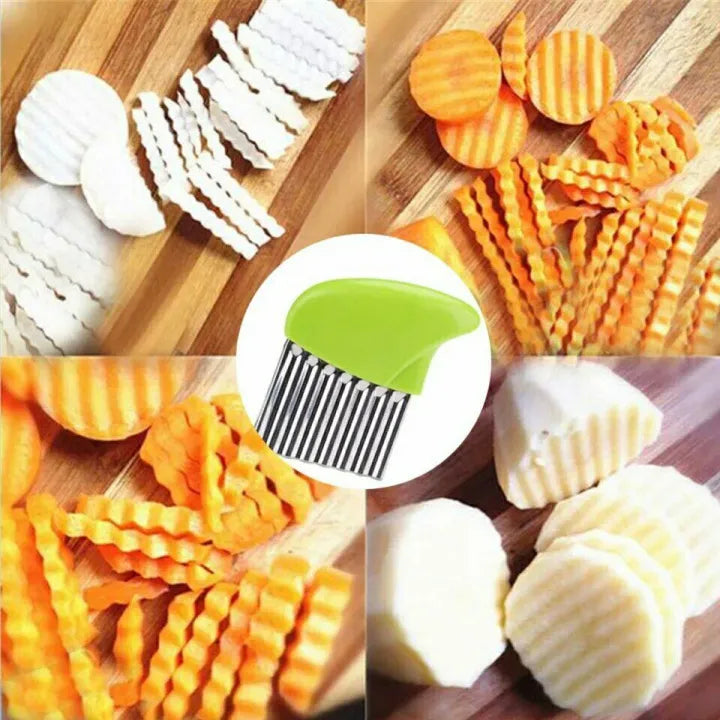 Vegetable Kitchen Knives Fruit Tool Knife Accessories Wavy Cutter Stainless Steel Potato Chips Making Peeler